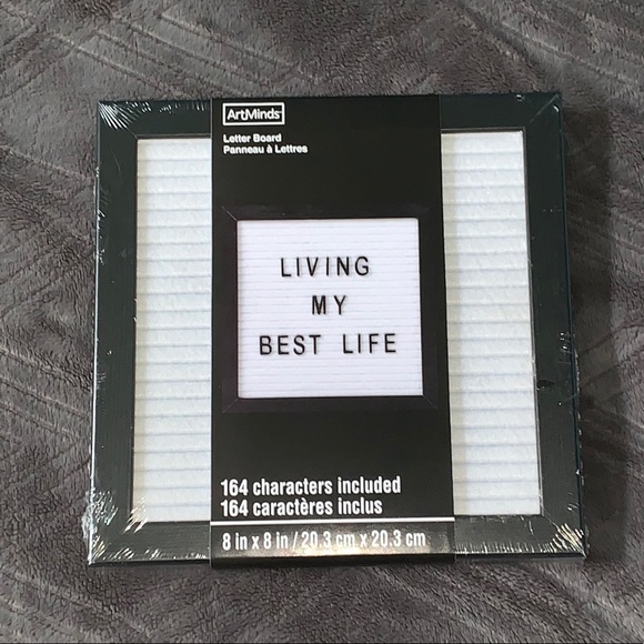 NEW! 1 White Felt Letter Board Black Frame 8”x 8” - Picture 2 of 7